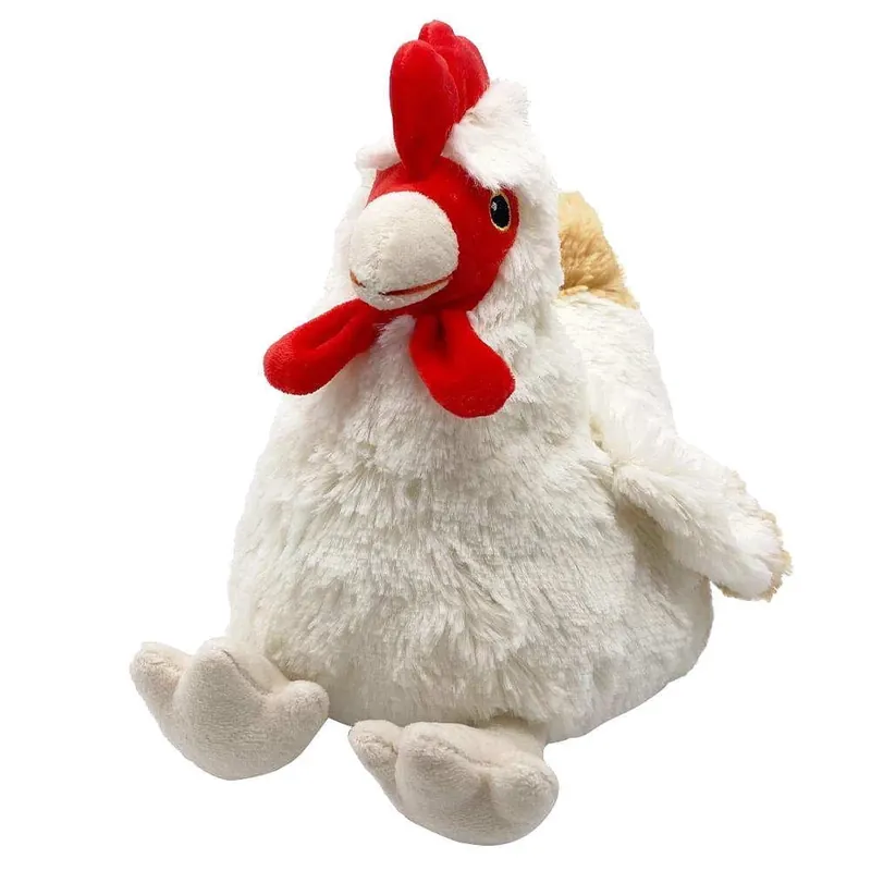 Cozy Plush Heatable Stuffed Animal Chicken - Red/white, 13 Inches