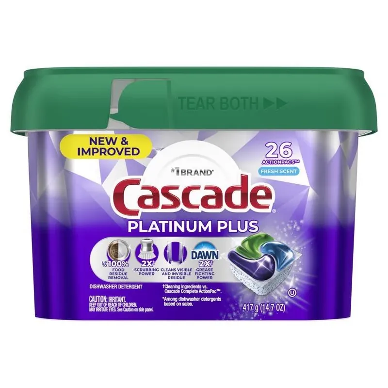 Platinum Plus Fresh Scent Dishwasher Pods – 14.7 oz Concentrated Detergent (1 Pack)