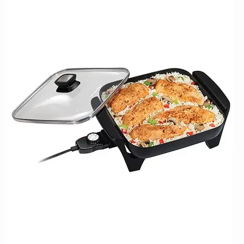 Proctor Silex 11 Inch Nonstick Electric Skillet Model 38526 Black