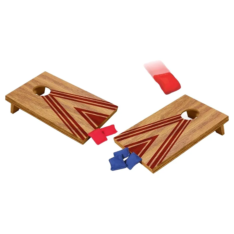 Wooden Table Top Corn Hole Game - Multicolored Fun For All Ages