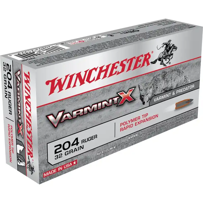 .204 Ruger 32 Grain Polymer Tip Ammo, 20 Rounds