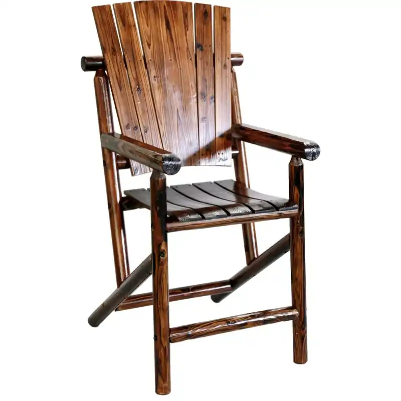 Char-log Brown Wood Traditional Bar Arm Chair Tx 93730