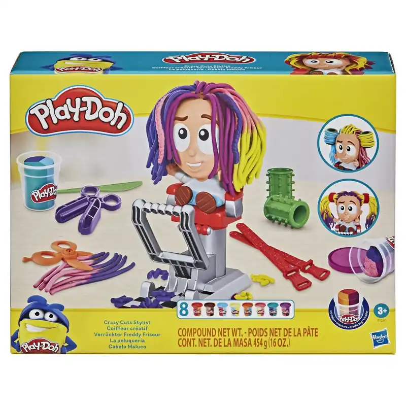 Hasbro Play-doh Barbershop Toy Set With 8 Tri-color Cans