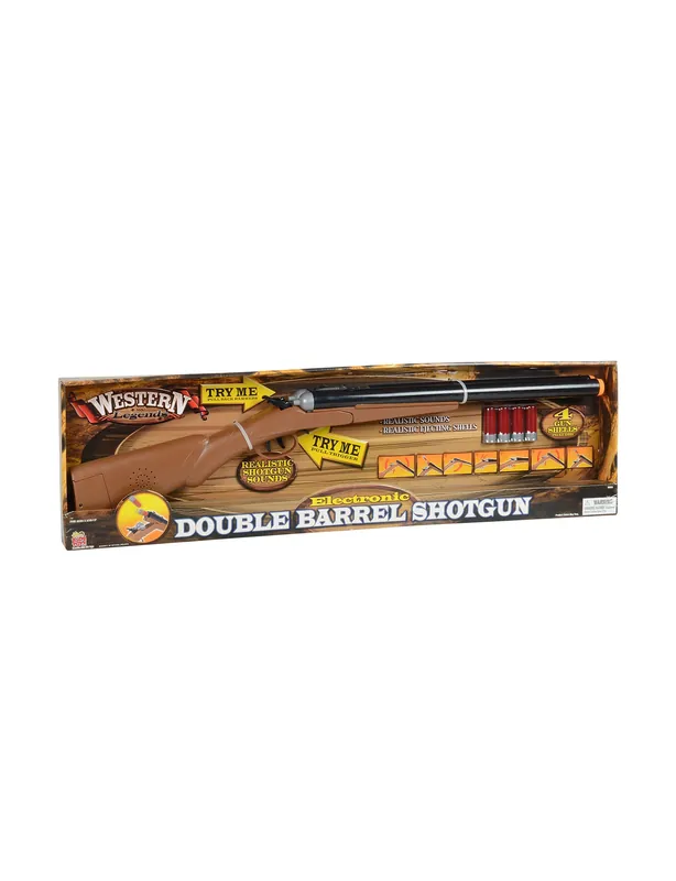 5-piece Western Legends Electronic Double Barrel Shotgun Toy Set - Brown