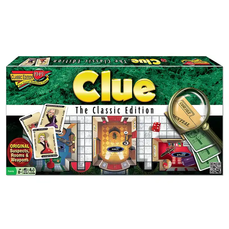 Classic Clue Board Game - Classic Edition For 3-6 Players