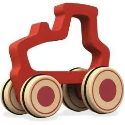 Push Around Tractor Toy - Rubberwood, Red - For Kids 18 Months & Up
