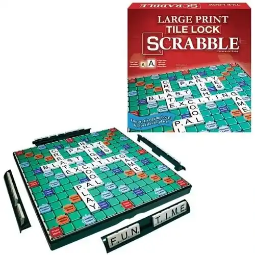 Tile Lock Large Print Game - Classic Word Game With Oversized Tiles