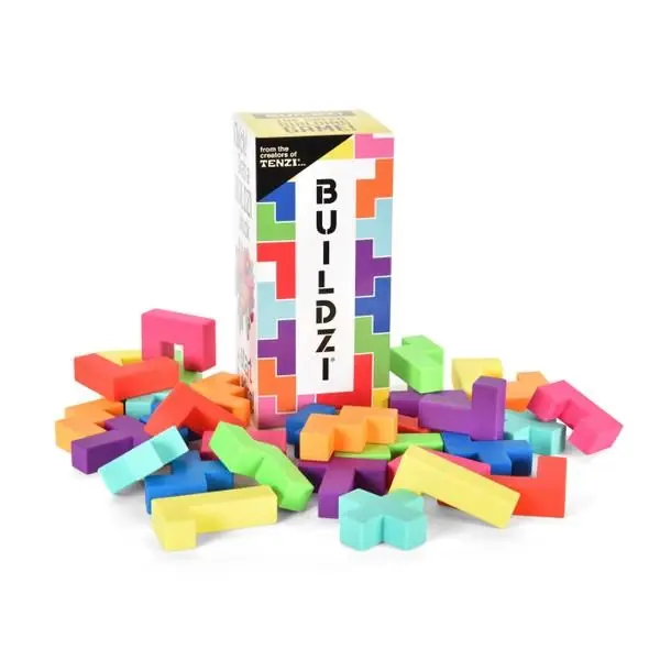 Buildzi By Tenzi - Fast Stacking Building Block Game For 2 To 4 Players