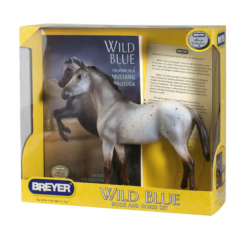 Wild Blue Horse Figurine And Book Set - 2 Piece Classic Collection