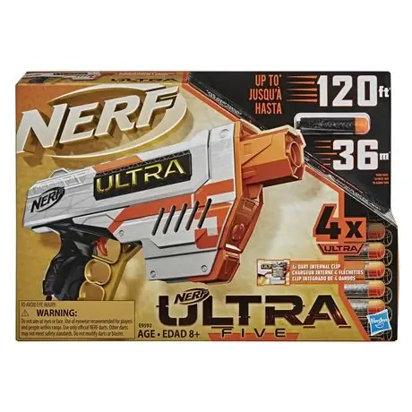 Nerf Ultra Five Blaster With 4-dart Internal Clip And Dart Storage