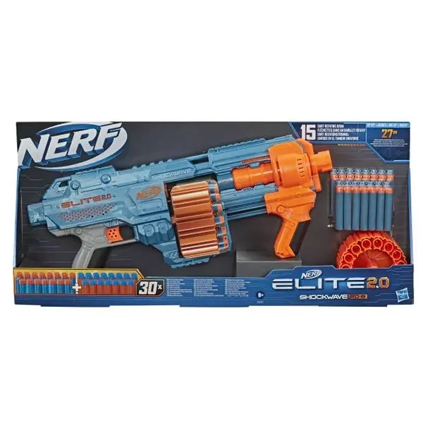 Nerf Elite 2.0 Shockwave Rd-15 Blaster With 30 Darts And Customizing Capabilities