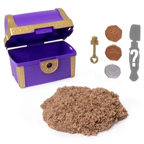 Kinetic Sand Buried Treasure Playset With 6oz Kinetic Sand And Surprise Tool