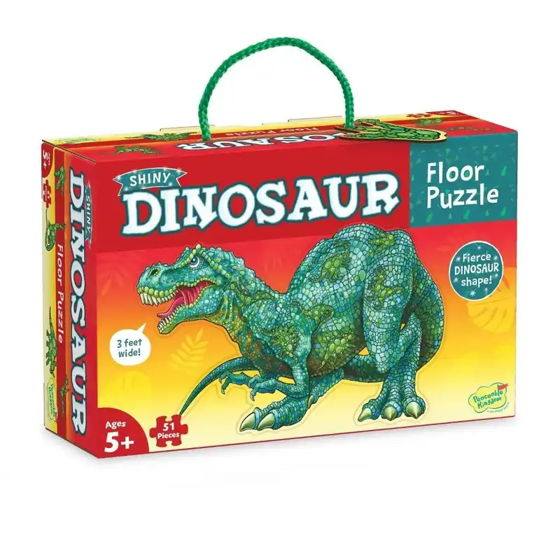 Shiny Dinosaur Die Cut Floor Puzzle - 51 Pieces For Kids
