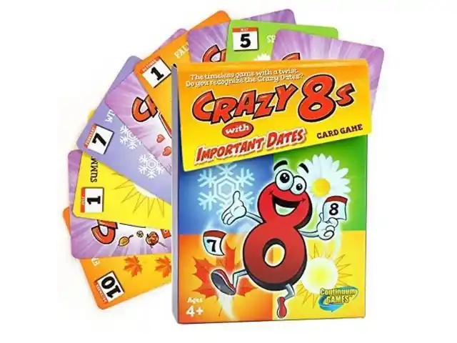 Crazy 8s With Important Dates Card Game For Kids Age 4 And Up