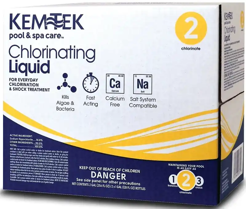 Kem-tek 2pk Liquid Chlorinating Chemicals 1 Gal