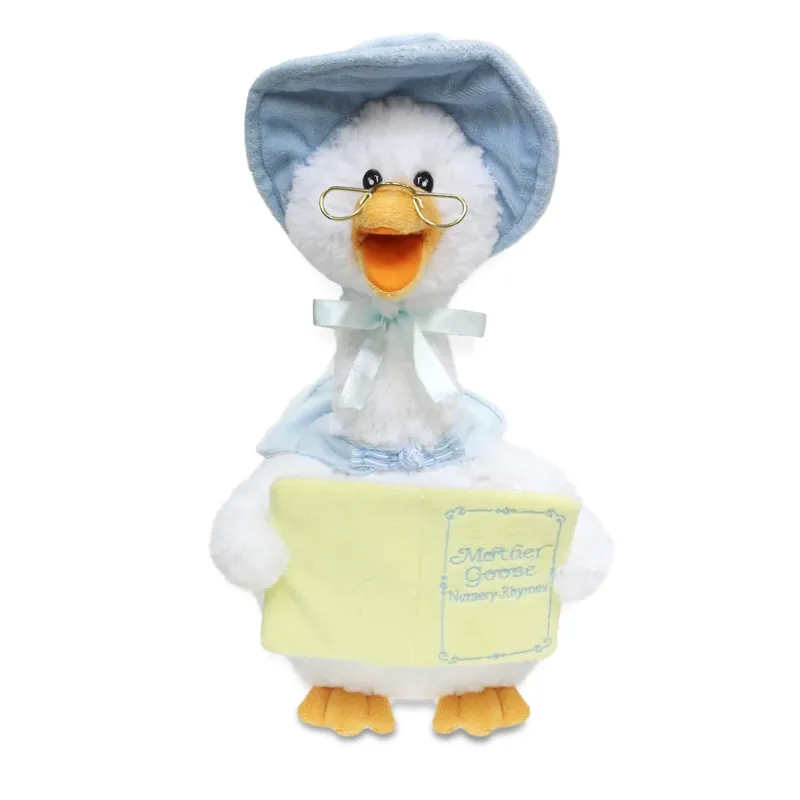 Mother Goose Blue 14 Inch Animated Plush Stuffed Animal With 7 Nursery Rhymes