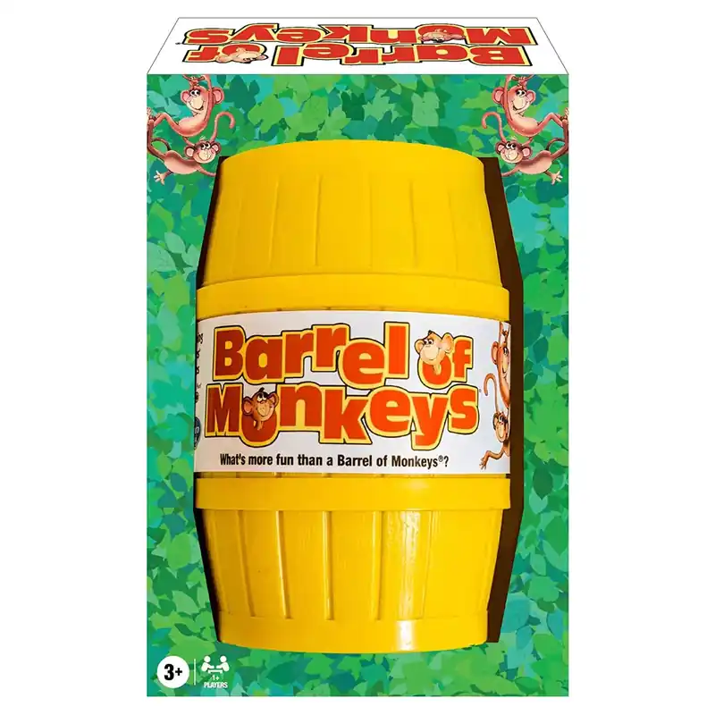 Barrel Of Monkeys Classic Game With 16 Plastic Yellow Monkeys