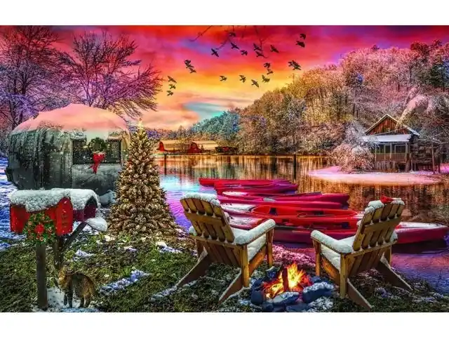 Christmas Eve Camping 1000 Piece Jigsaw Puzzle By Sunsout Inc