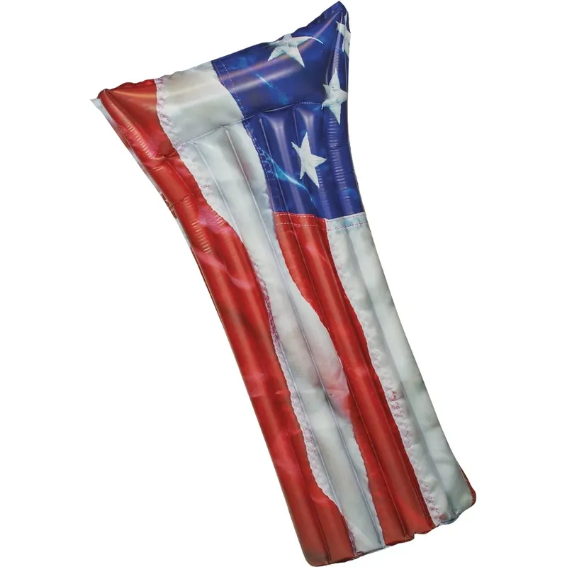 Stars & Stripes 72 Inch Deluxe Extra Wide Pillow Raft Pool Float