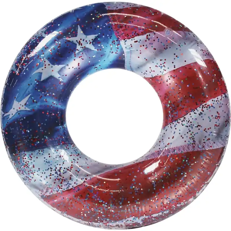 Stars & Stripes 48 Inch Jumbo Glitter Pool Tube Float - Us2248us