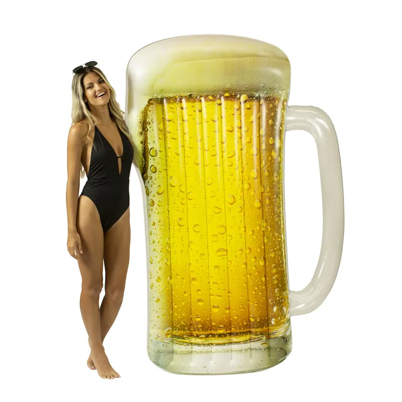 Multicolored Pvc Inflatable Beer Mug Pool Float For Summer Fun