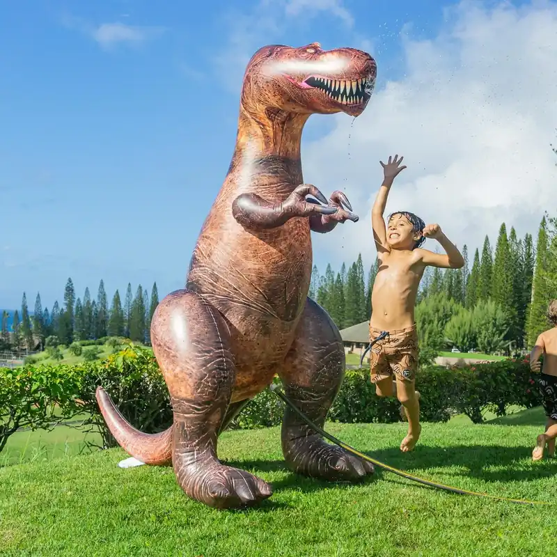 Poolcandy Brown Pvc Inflatable T-rex Lawn Sprinkler, 6 Feet Tall