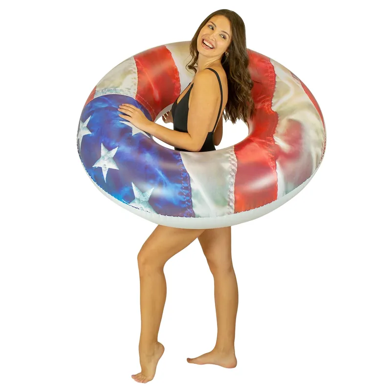 Stars & Stripes Jumbo 48-inch Ride-on Tube Pool Float - Us2048us