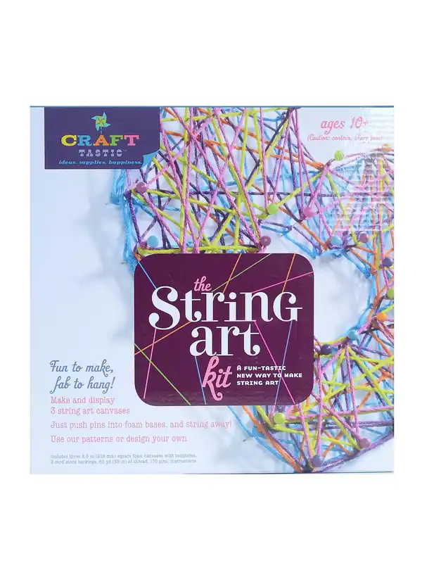 Craft-tastic String Art Kit With 3 Canvases And Complete Crafting Supplies