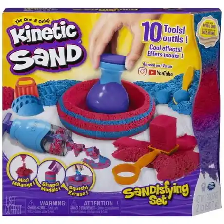 Spin Master Kinetic Sand Sandisfying Set With 2lbs Of Sand And 10 Tools For Kids