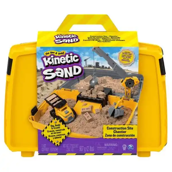 Kinetic Sand Construction Site Folding Sandbox Playset With Vehicle And 2lbs Sand