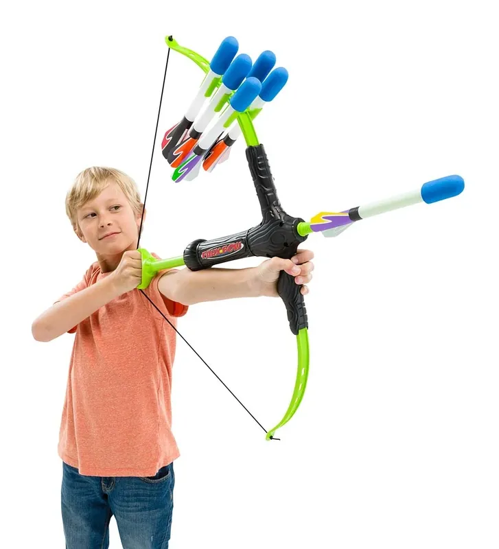 Faux Bow And Foam-tipped Arrows Practice Archery Set With Built-in Quiver