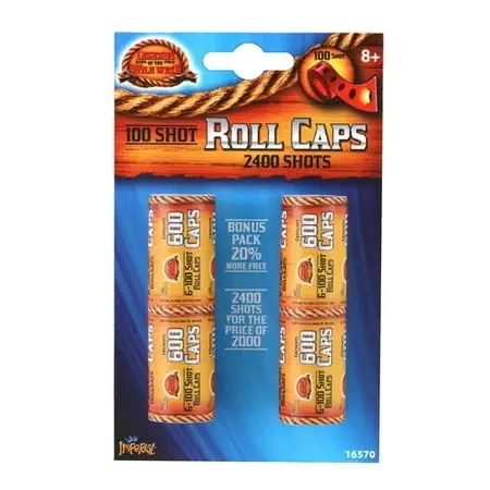 Legends Of The Wild West Roll Caps, 4 Pack
