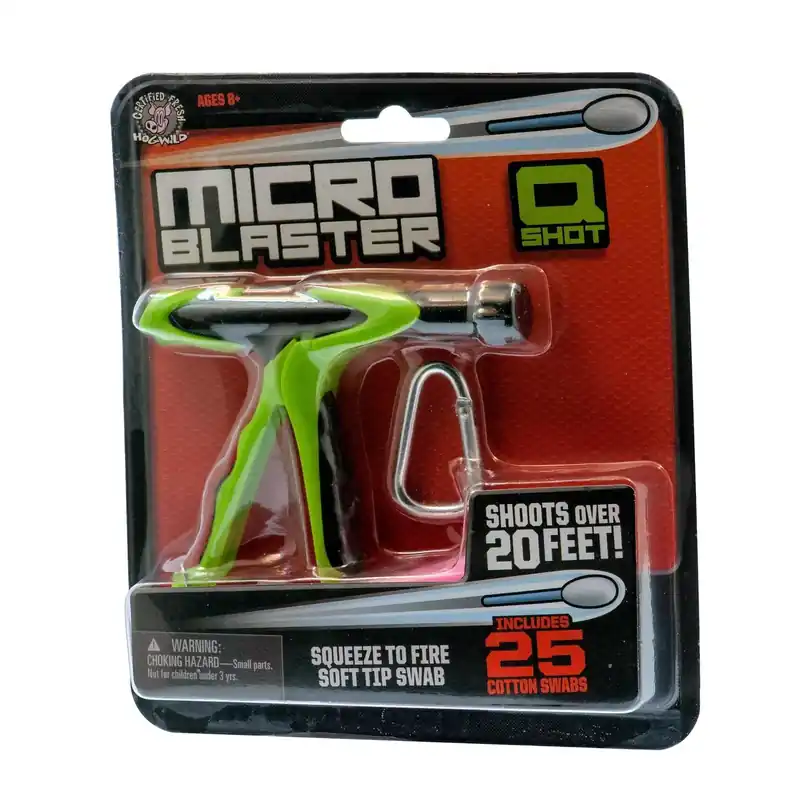 Hog Wild Micro Blaster Q Shot Black And Green Cotton Swab Launcher