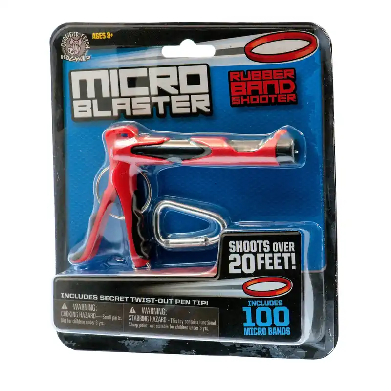 Micro Blaster Rubber Band Shooter - Black And Red Novelty Toy