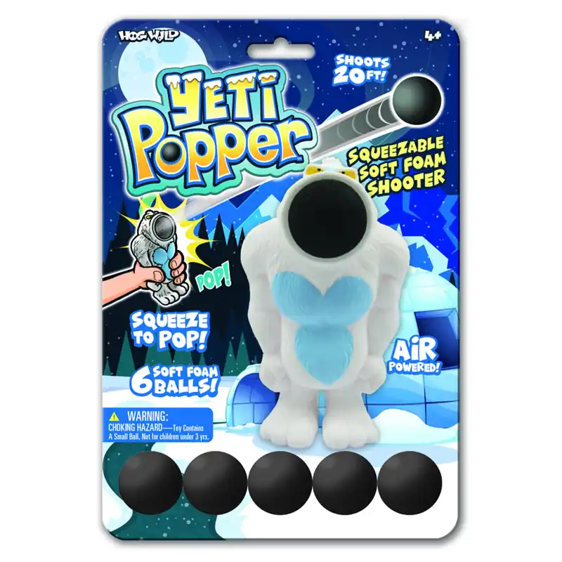 Yeti Popper Toy Foam Multicolored With 6 Soft Foam Balls And Carry Net