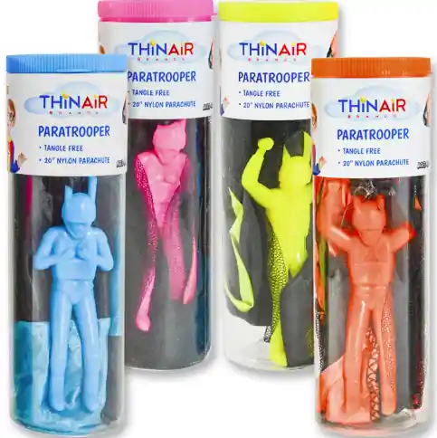 Dr. Stem Paratrooper Kids Toy - Tangle-free Parachute, Assorted Colors, Individually Sold