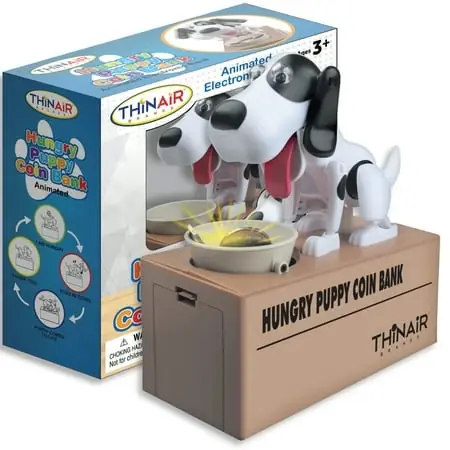 Happy Puppy Piggy Bank For Kids 5 Years And Up With Animated Puppy Feature