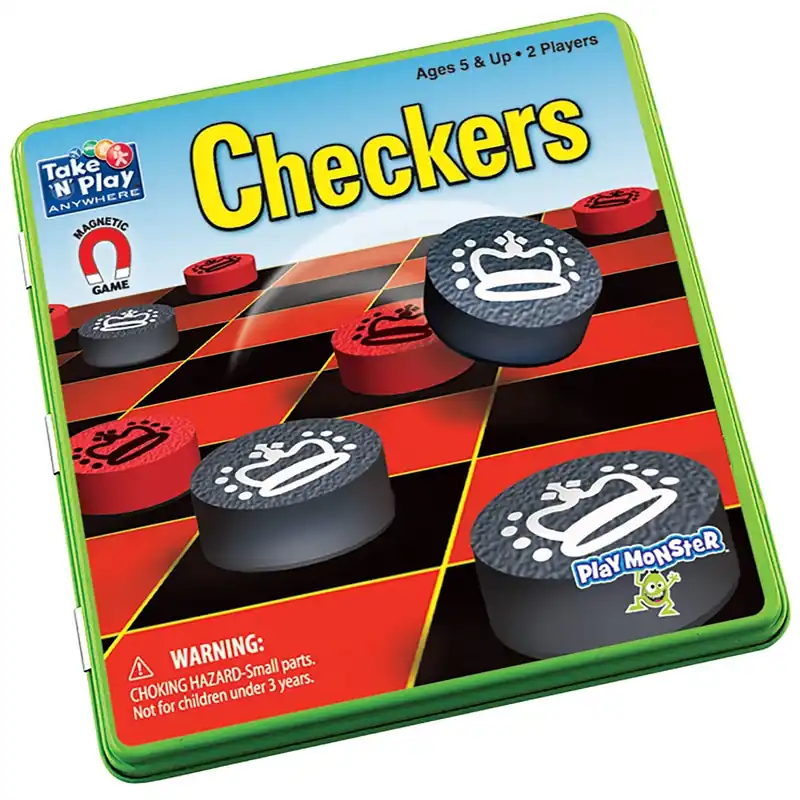 Take N Play Checkers Magnetic Travel Game 25 Pieces For Kids