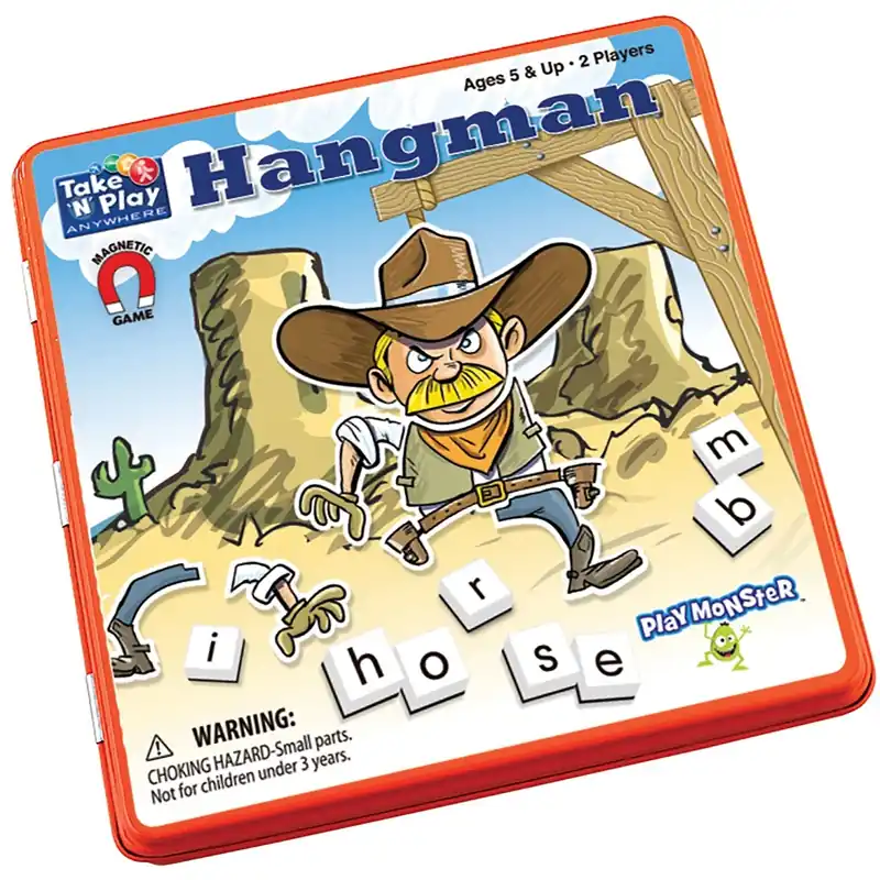 Take N Play Hangman Magnetic Travel Game 79 Pieces Multicolored