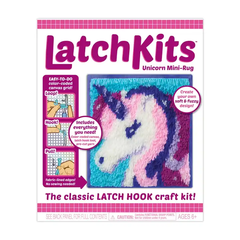 Latchkits Unicorn Mini-rug Craft Kit - Fabric And Steel Components