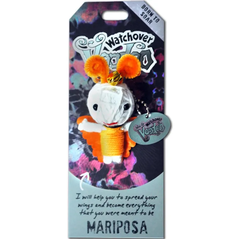 Watchover Voodoo Doll Keychain, Mariposa Butterfly, Born To Soar, 3" Tall