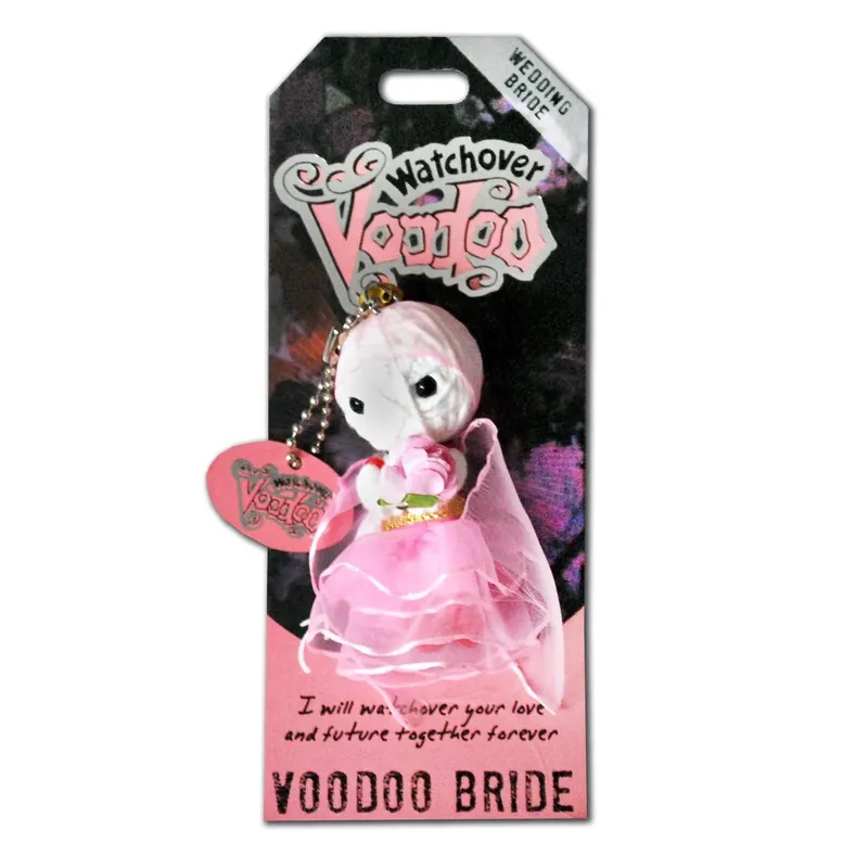 Watchover Voodoo Doll Keychain, Voodoo Bride, Wedding Bride, 3" Tall