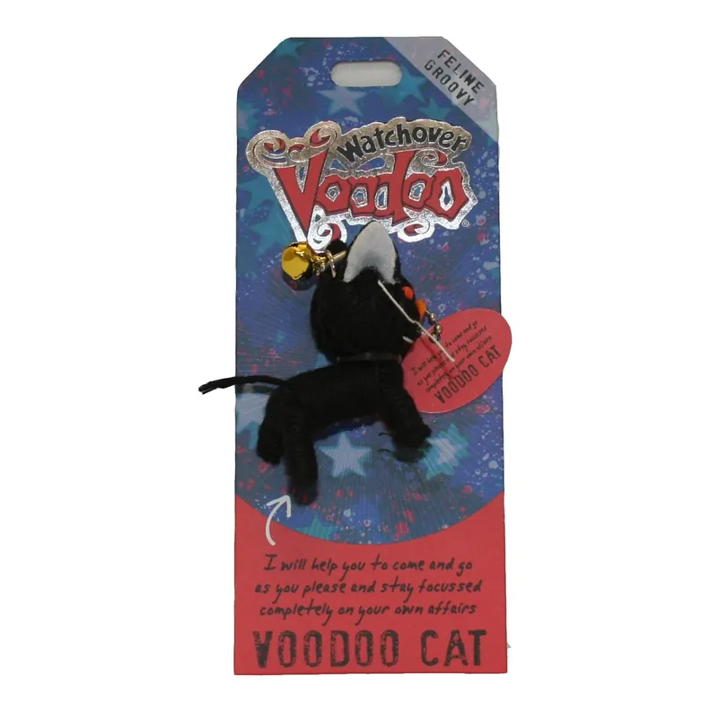 Watchover Voodoo Doll Keychain, Voodoo Cat, Feline Groovy, 2.5" Tall