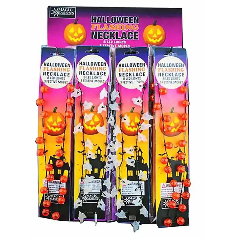 Halloween Flashing Bulb Necklace Plastic 1 Pk