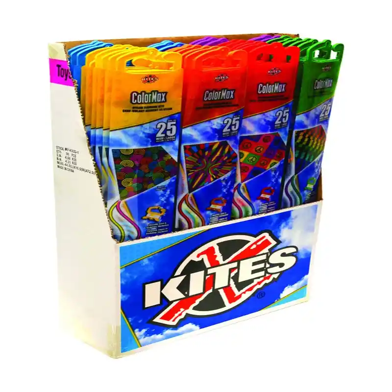 Colormax Nylon Kites Set Of 3 - 25x25 Inches, Assorted Designs