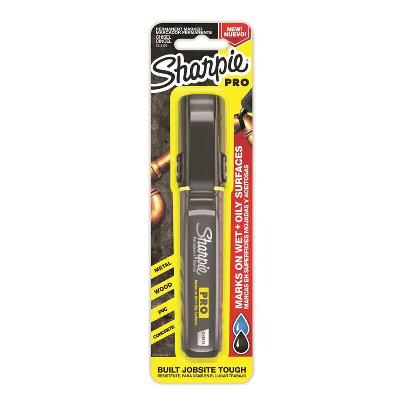 Pro Black Chisel Tip Permanent Marker 1 Pk