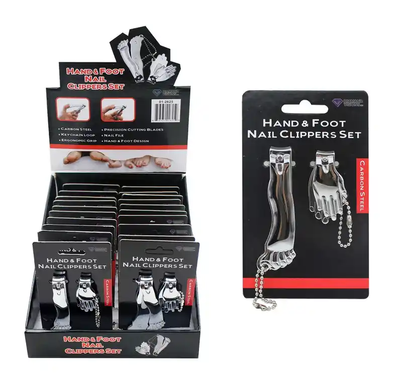Silver Hand And Foot Nail Clippers 2 Pk