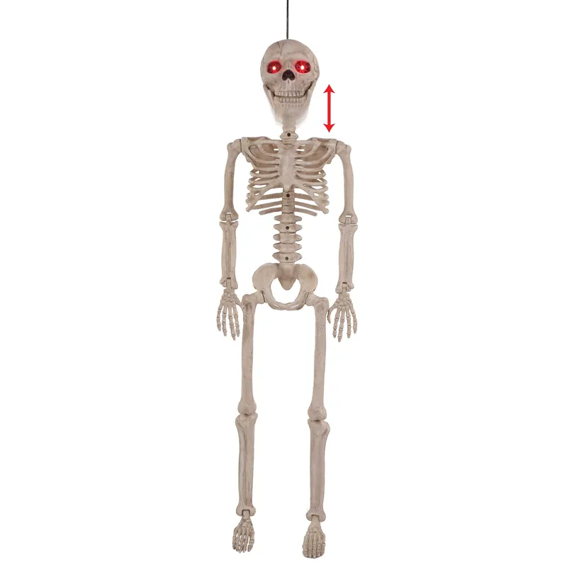 Red 36 In. Prelit Animated Human Skeleton Hanging Decor