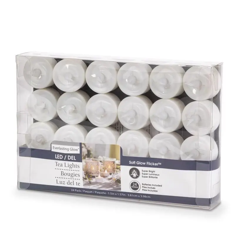 White Unscented Scent Tealight Flameless Flickering Candle