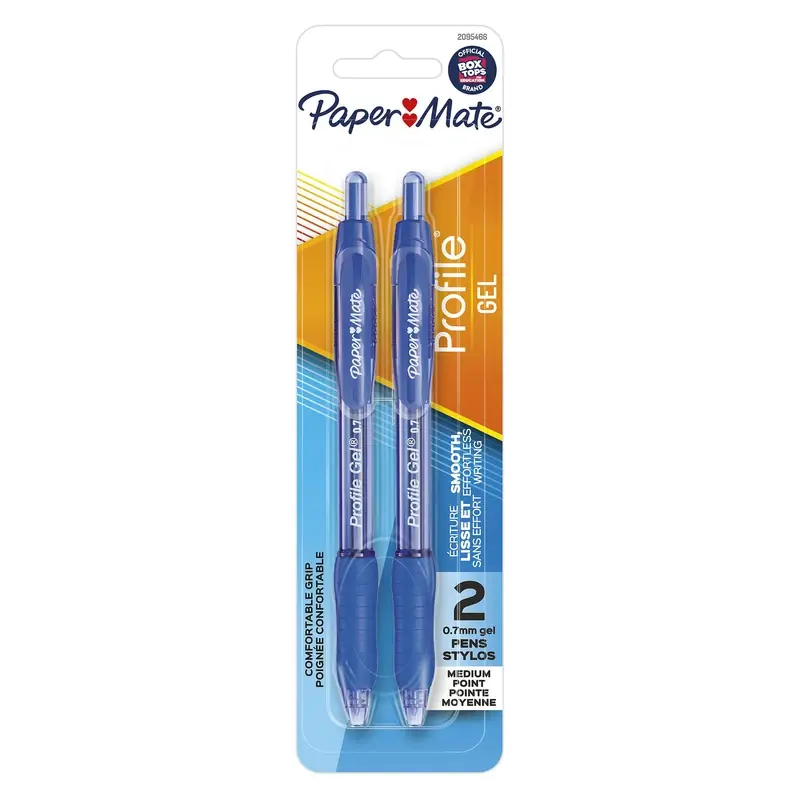 Profile Gel Blue Retractable Gel Pen 2 Pk